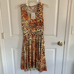 Lularoe Nicki sleeveless dress in leopard print
